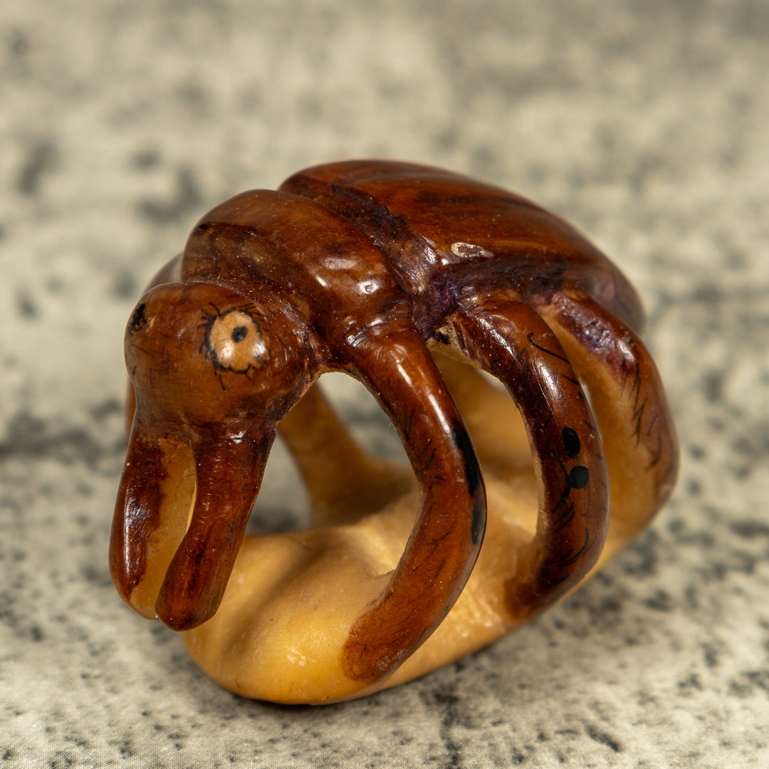 Vintage Brown Ant Insect Tagua Carving