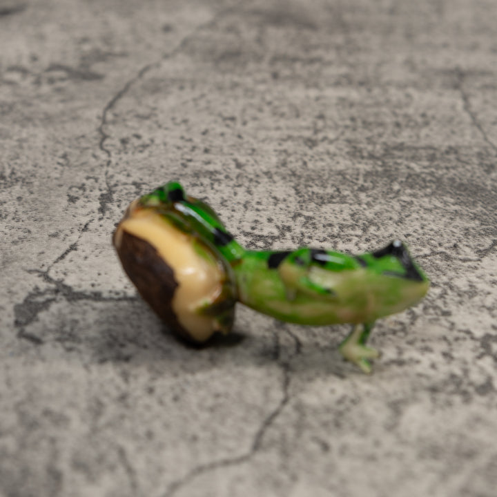 Green And Black Poison Dart Frog Tagua Carving