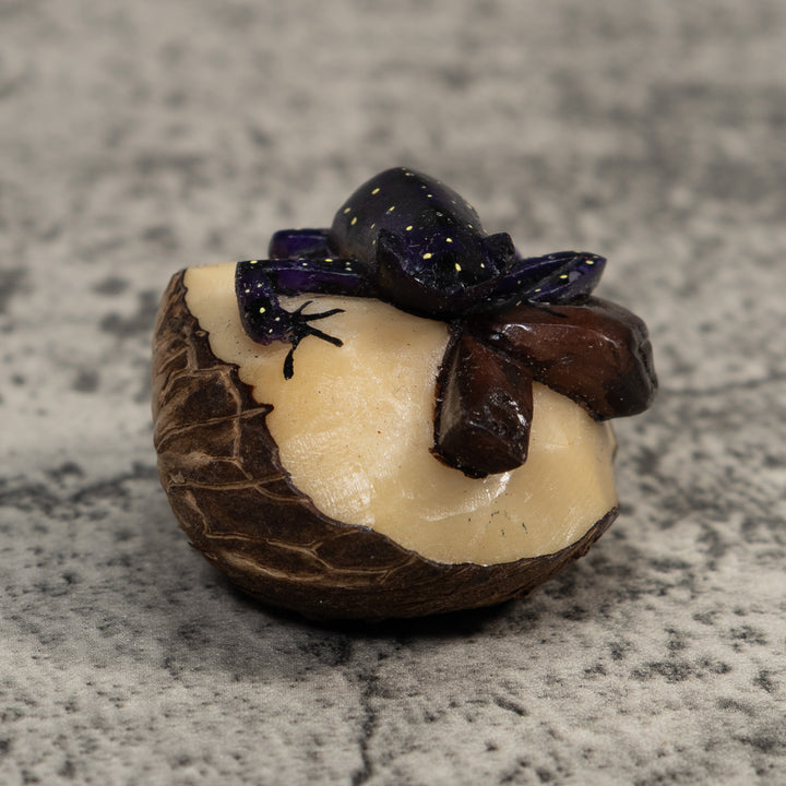 Black And Yellow Poison Dart Frog Tagua Carving