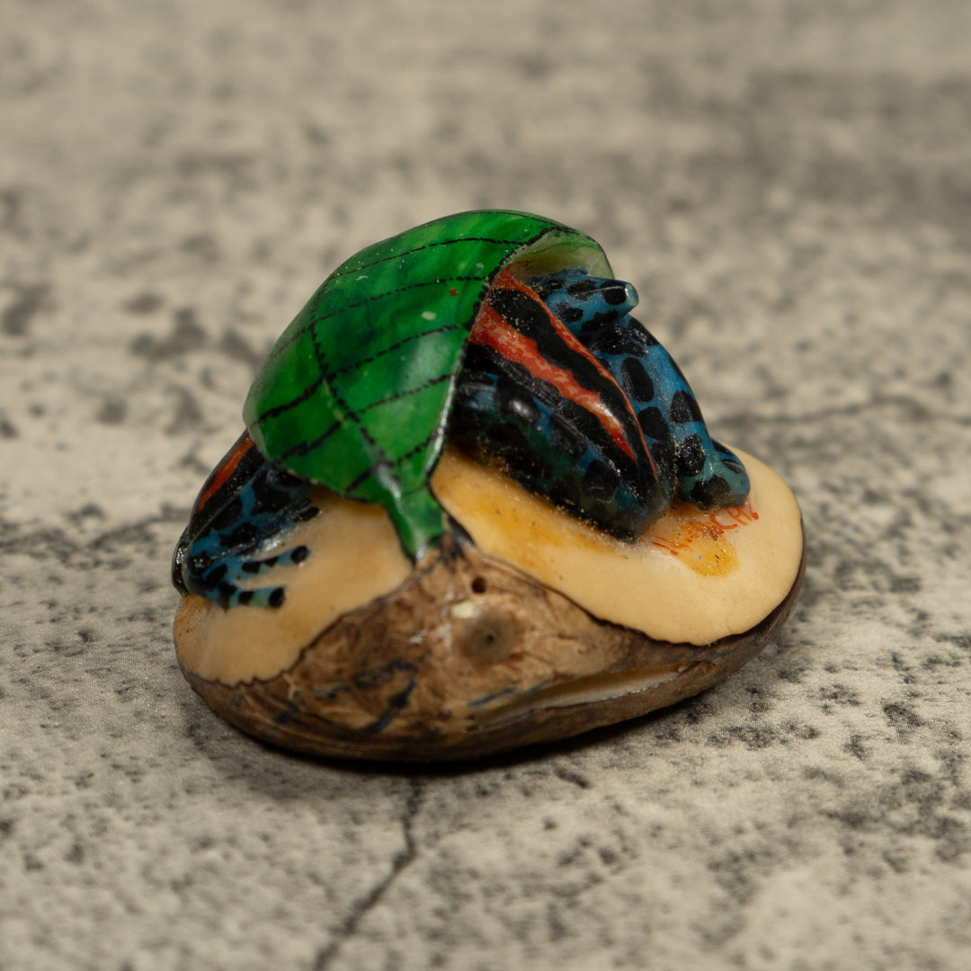 Hiding Poison Dart Frog Tagua Carving