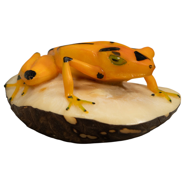 Golden Frog Tagua Carving