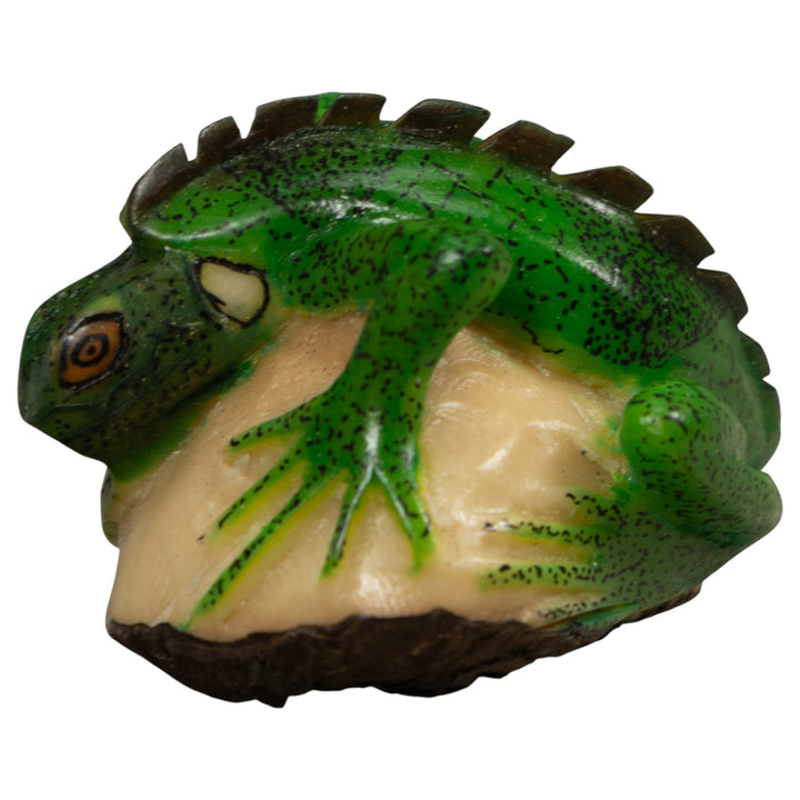 Vintage Iguana Lizard Reptile Tagua Carving
