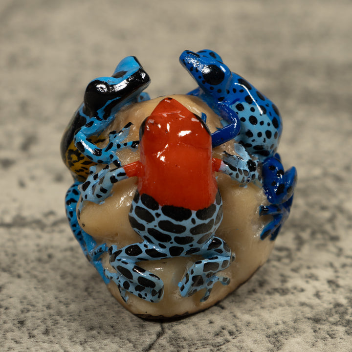 Three Poison Dart Frog Tagua Carving