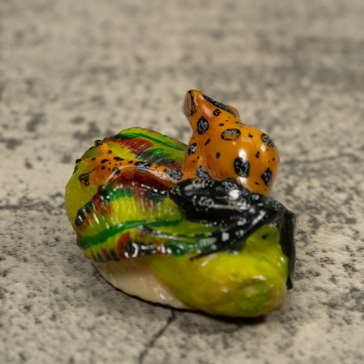 Golden Poison Dart Frog Tagua Carving