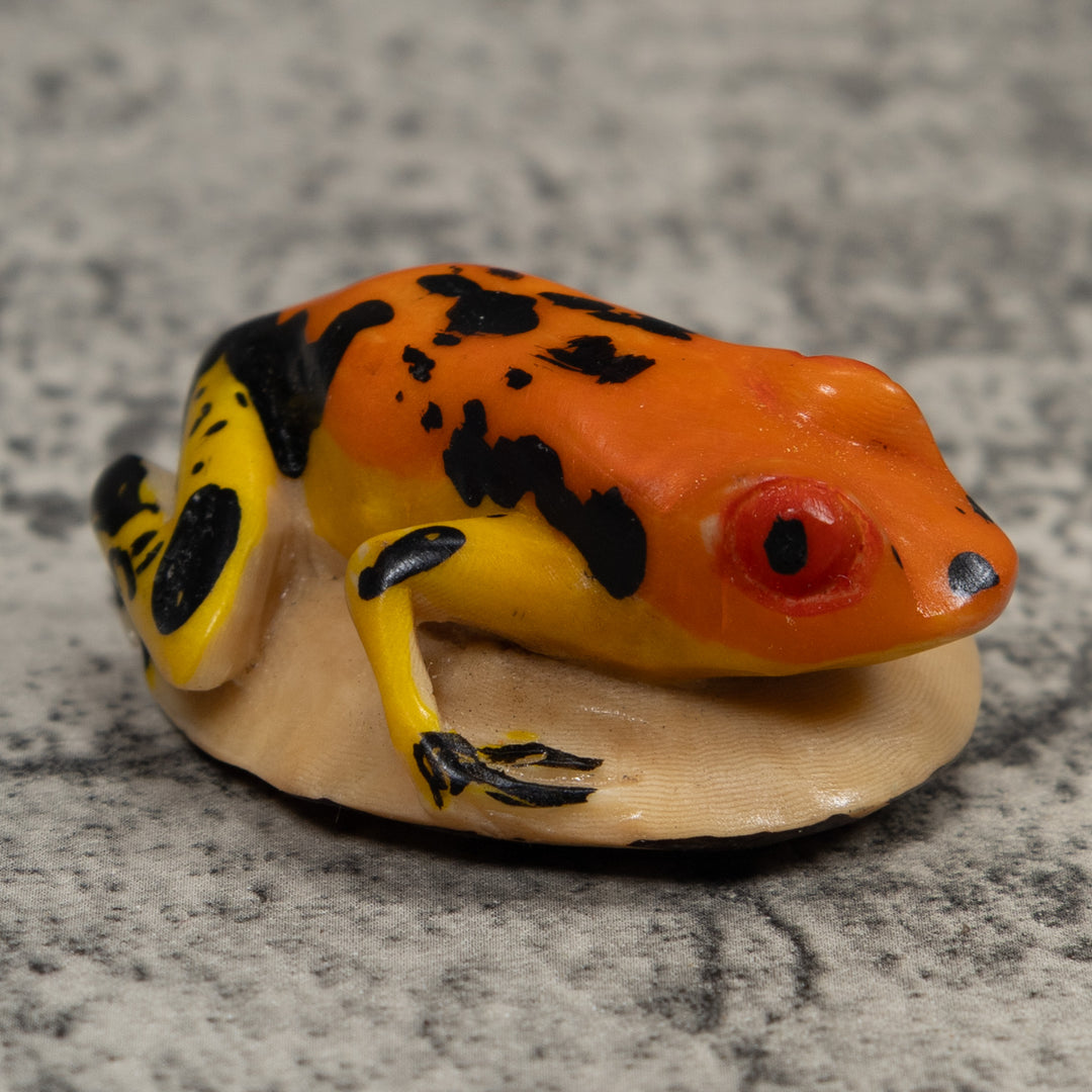Vintage Black And Gold Poison Dart Frog Tagua Carving