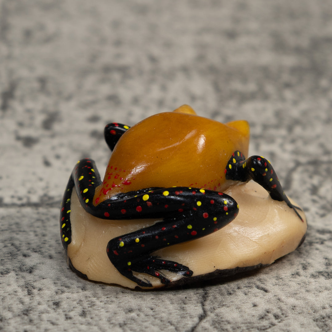 Gold And Black Poison Dart Frog Tagua Carving