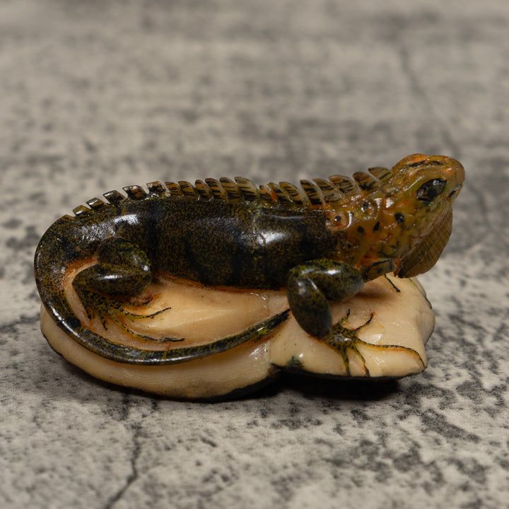 Iguana Lizard Reptile Tagua Carving