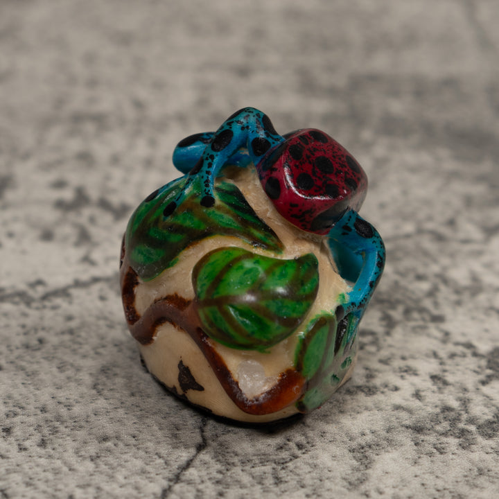 Vintage Poison Dart Frog Tagua Carving