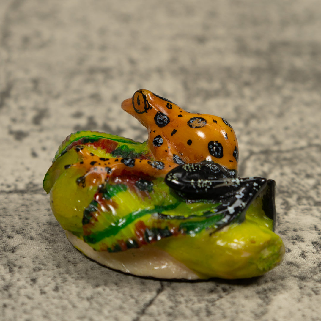 Golden Poison Dart Frog Tagua Carving