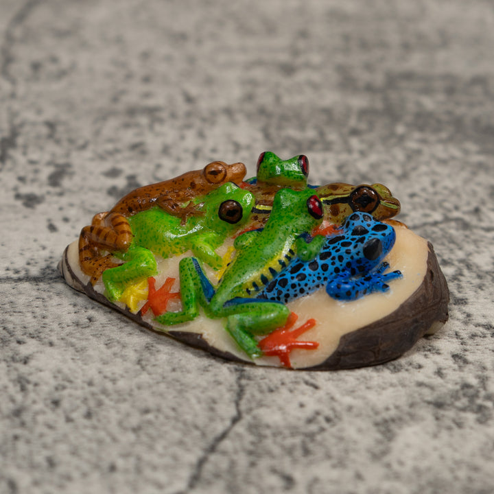 Six Poison Dart Frog Tagua Carving