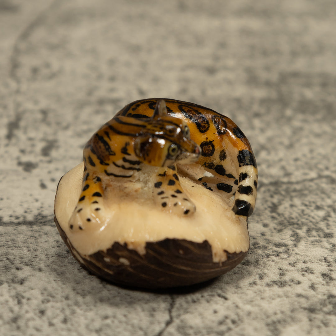 Jaguar Cat Tagua Carving