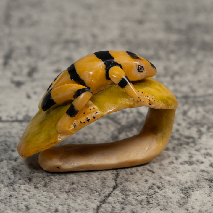Vintage Golden Frog Tagua Carving