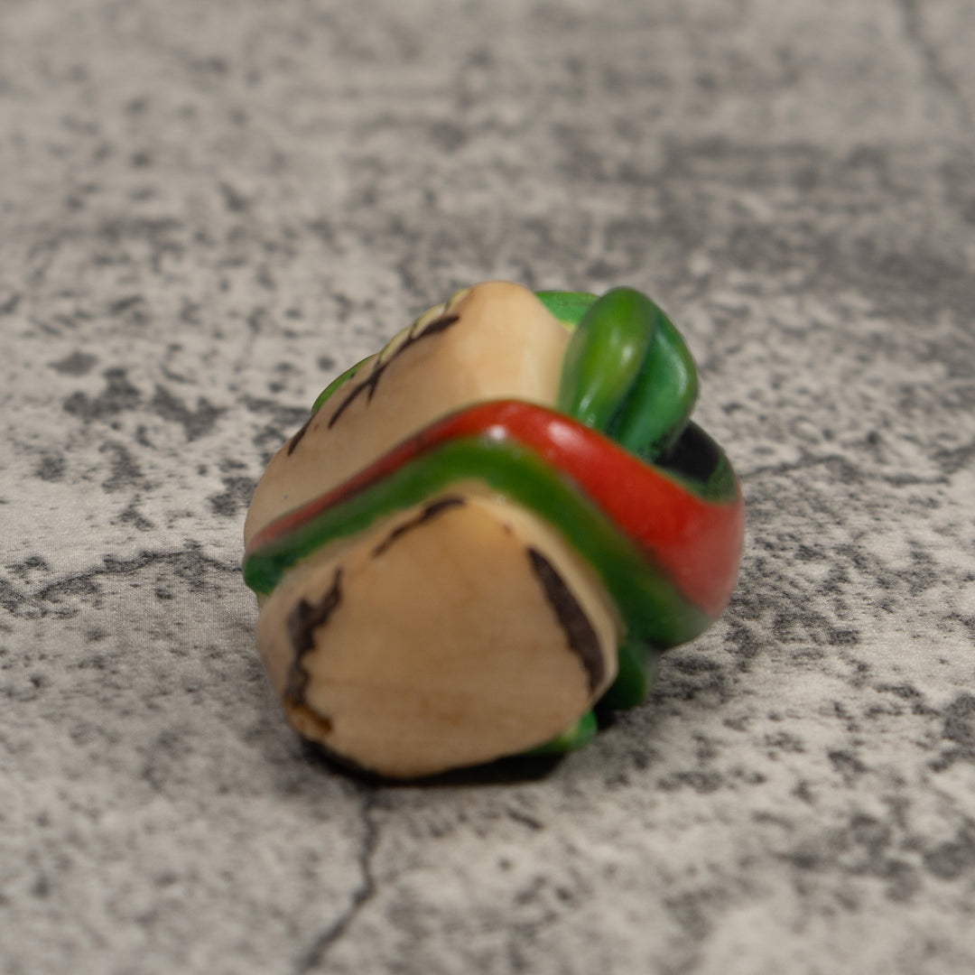 Red And Green Frog Tagua Carving