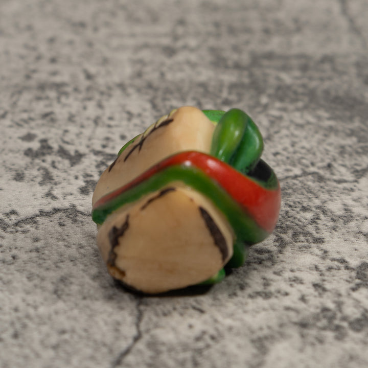 Red And Green Frog Tagua Carving