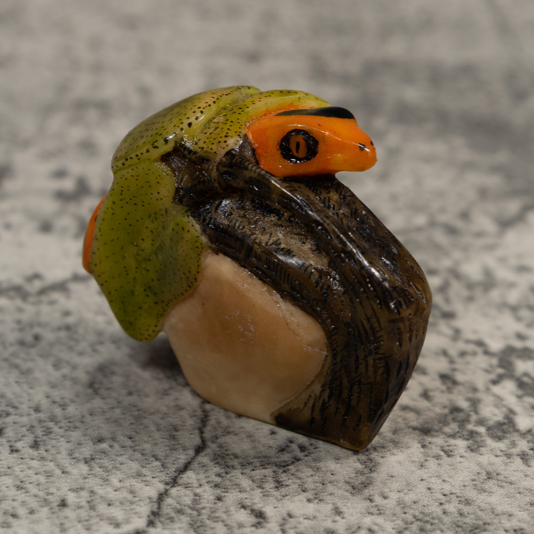 Gold And Black Poison Dart Frog Tagua Carving