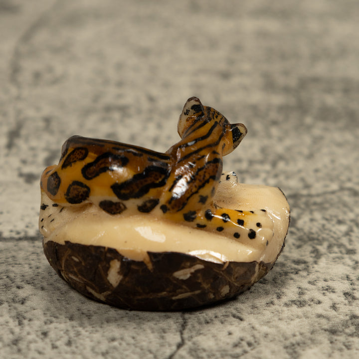 Jaguar Cat Tagua Carving