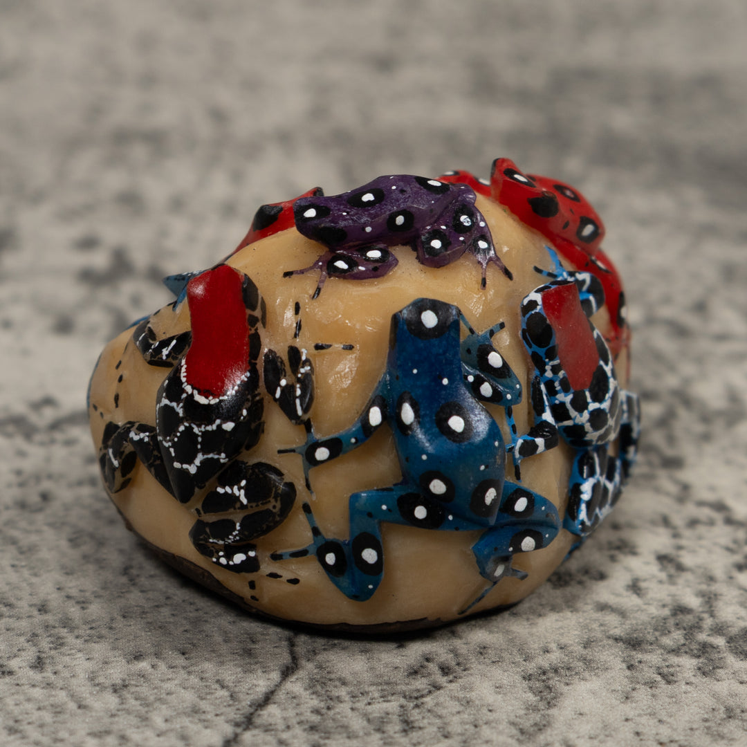 Five Poison Dart Frog Tagua Carving