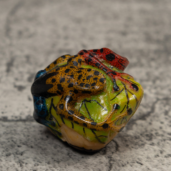 Gold Black And Red Double Poison Dart Frog Tagua Carving