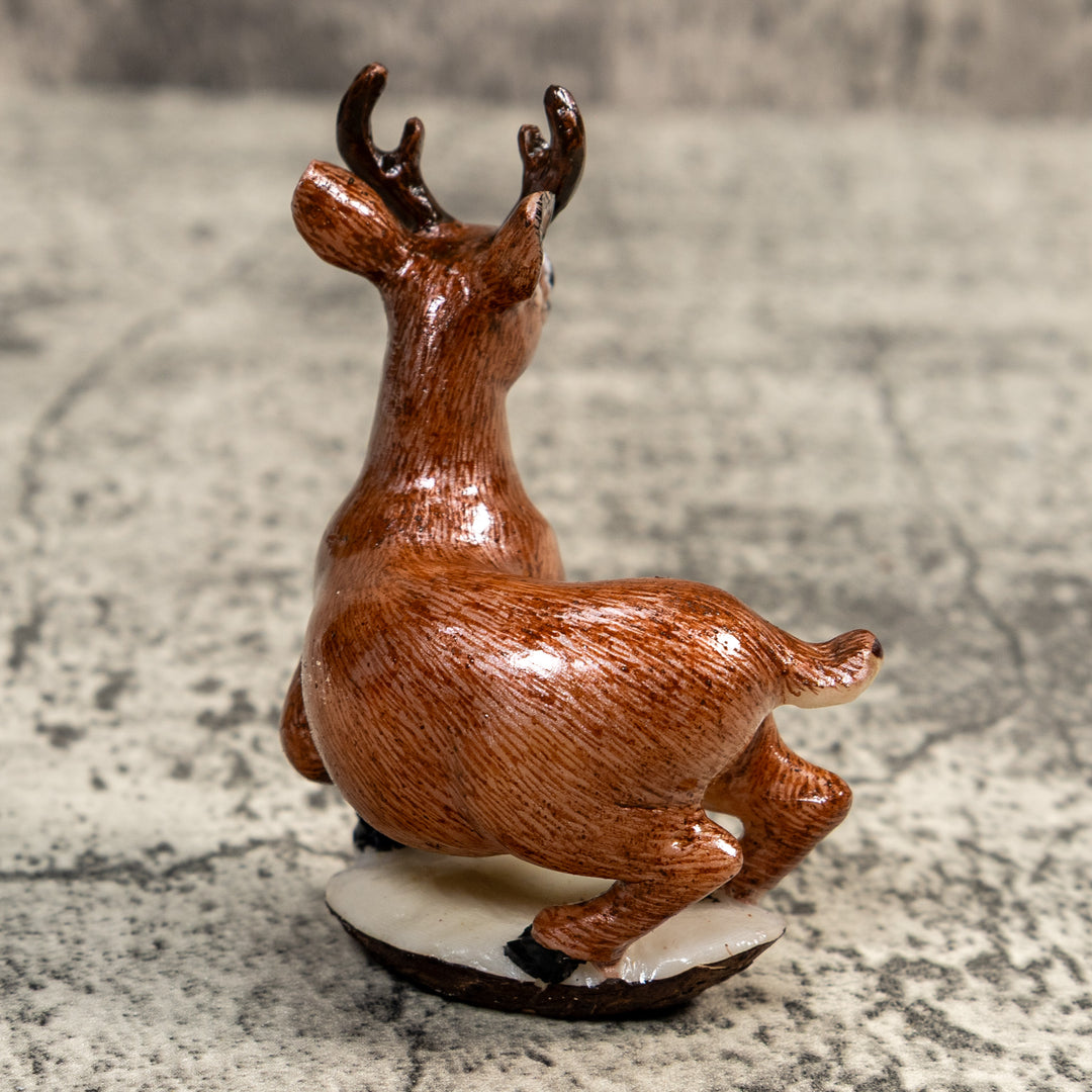 Rainforest Deer With Antlers Tagua Carving