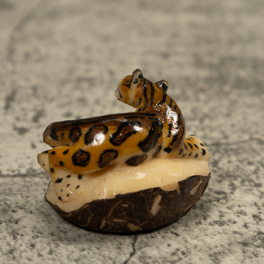 Jaguar Cat Tagua Carving