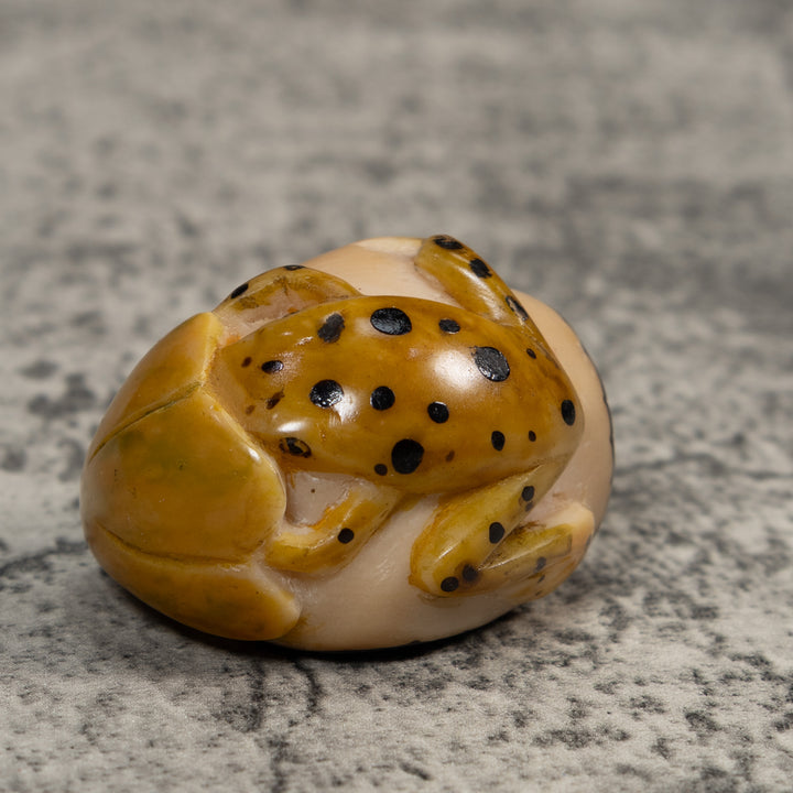 Gold And Black  Poison Dart Frog Tagua Carving
