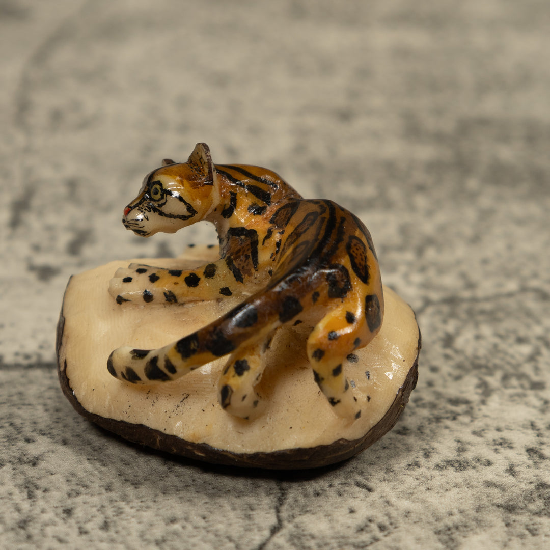 Jaguar Cat Tagua Carving