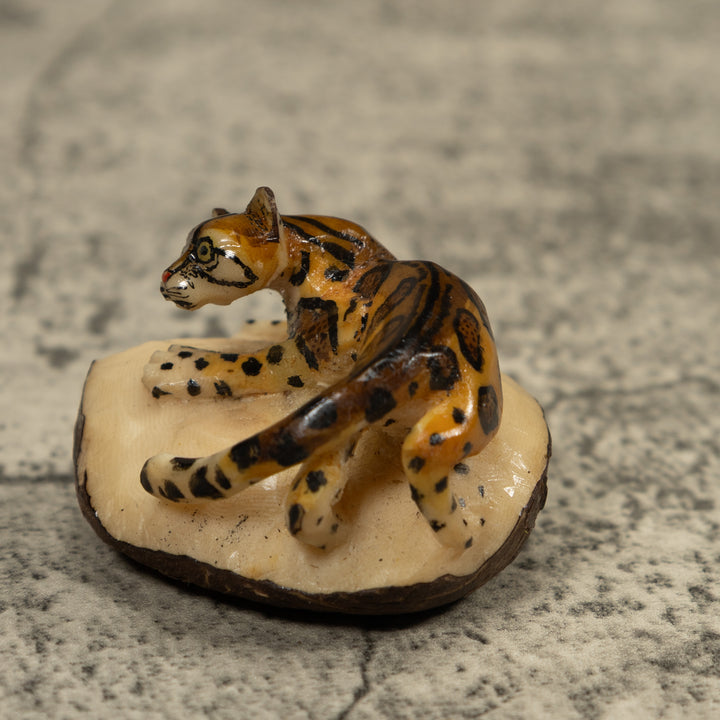 Jaguar Cat Tagua Carving