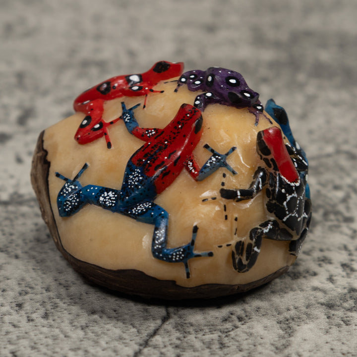 Five Poison Dart Frog Tagua Carving