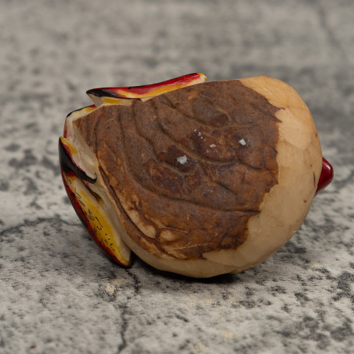 Vintage Red And Black Frog Tagua Carving