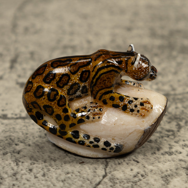 Jaguar Cat Tagua Carving