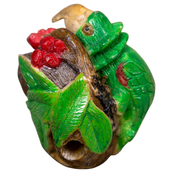Green Parrot Bird Tagua Carving