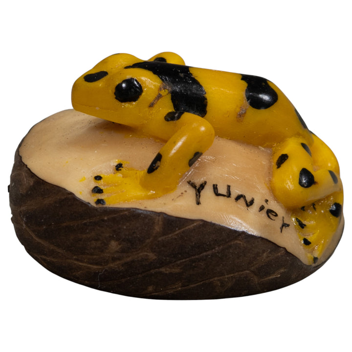 Golden Frog Tagua Carving