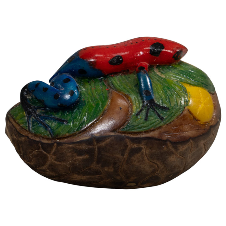 Red And Blue Poison Dart Frog Tagua Carving