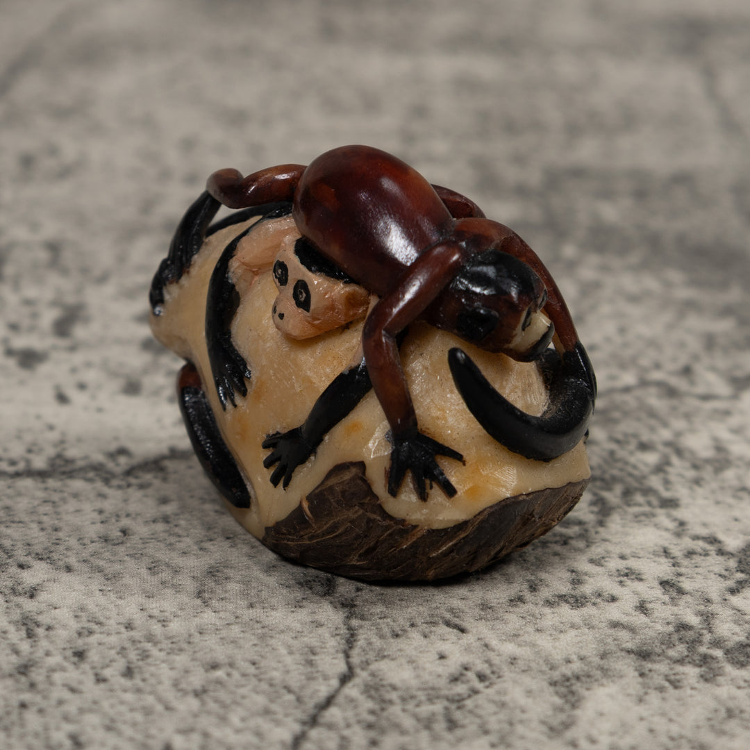 Double Monkey Tagua Carving