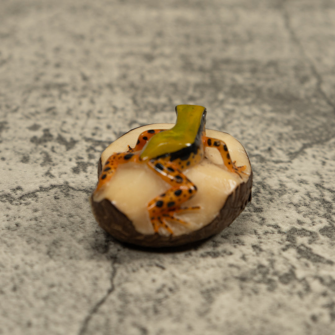 Gold Poison Dart Frog Tagua Carving