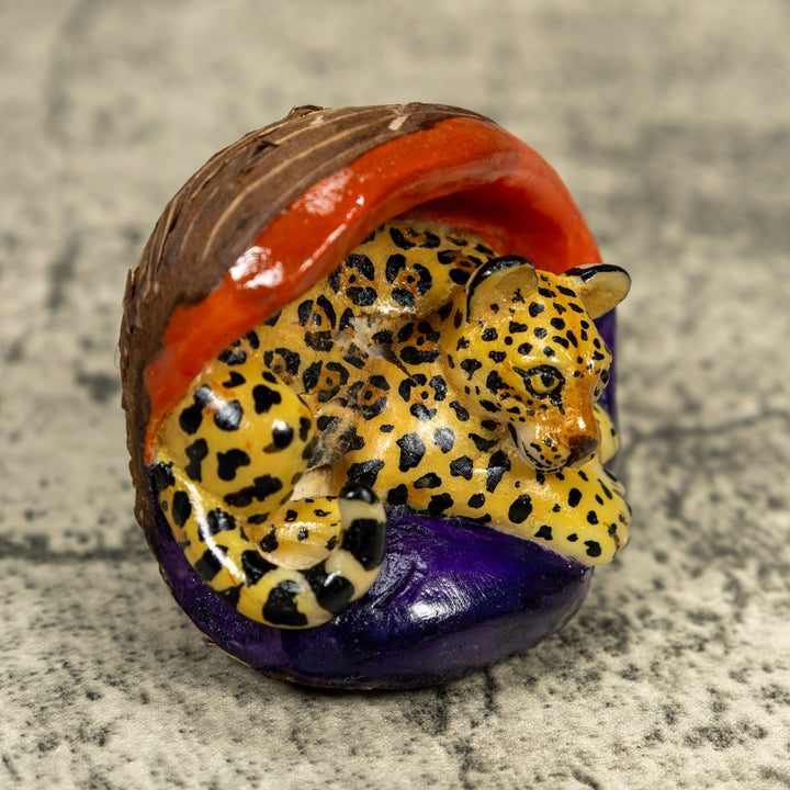 Clemson Purple And Orange Tiger Tagua Carving