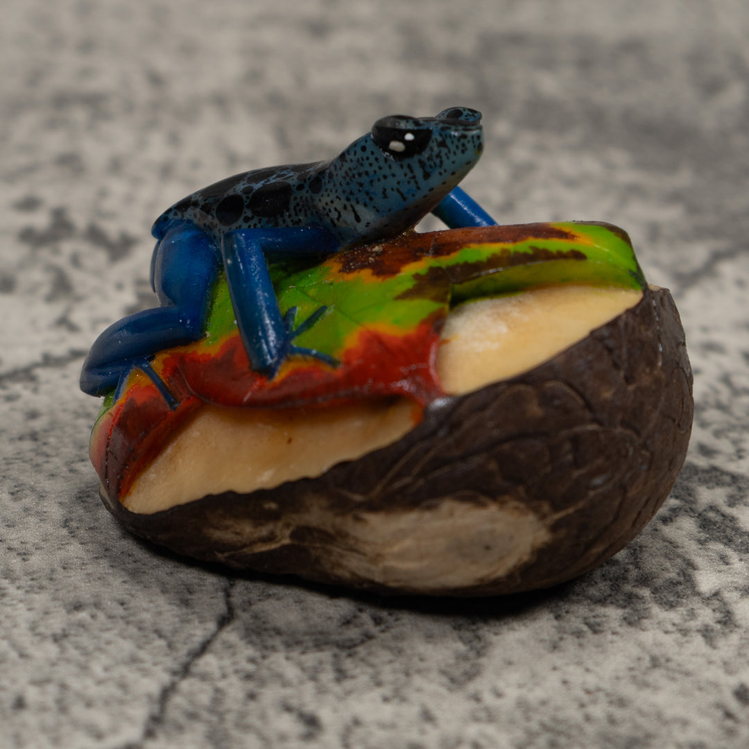 Blue Poison Dart Frog Tagua Carving