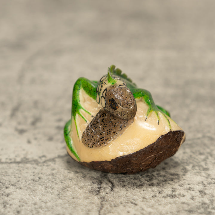 Iguana Lizard Tagua Nut Carving