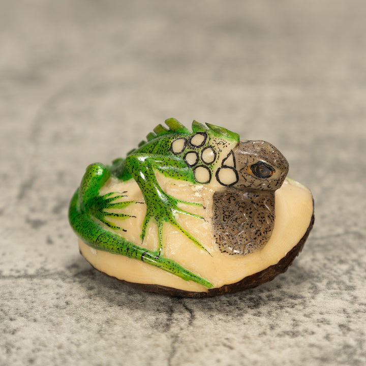 Iguana Lizard Tagua Nut Carving