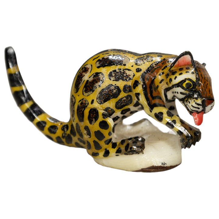 Jaguar Cat Tagua Nut Carving