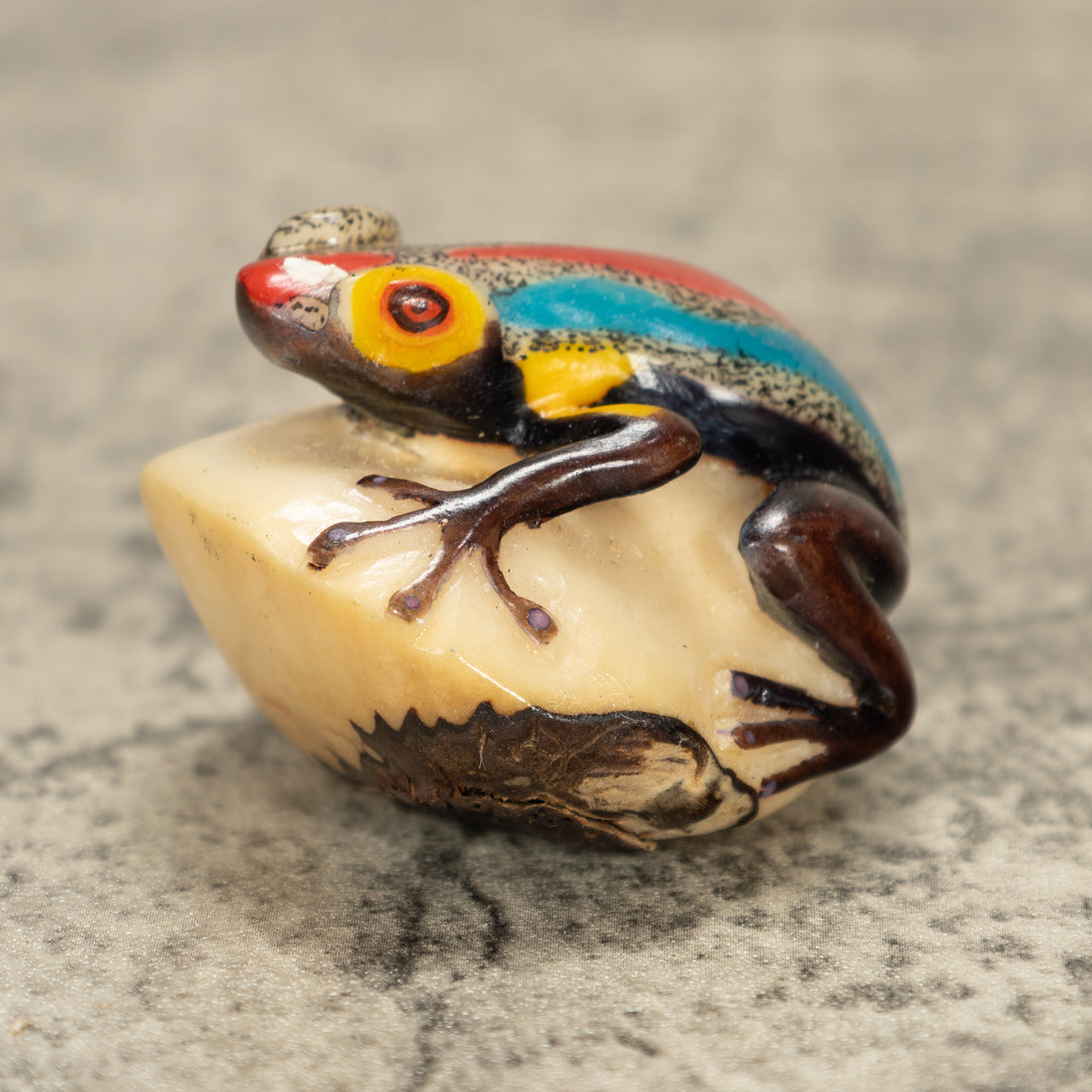 Poison Dart Frog Tagua Nut Carving
