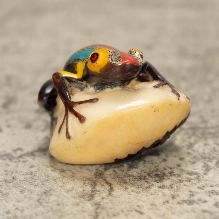 Poison Dart Frog Tagua Nut Carving