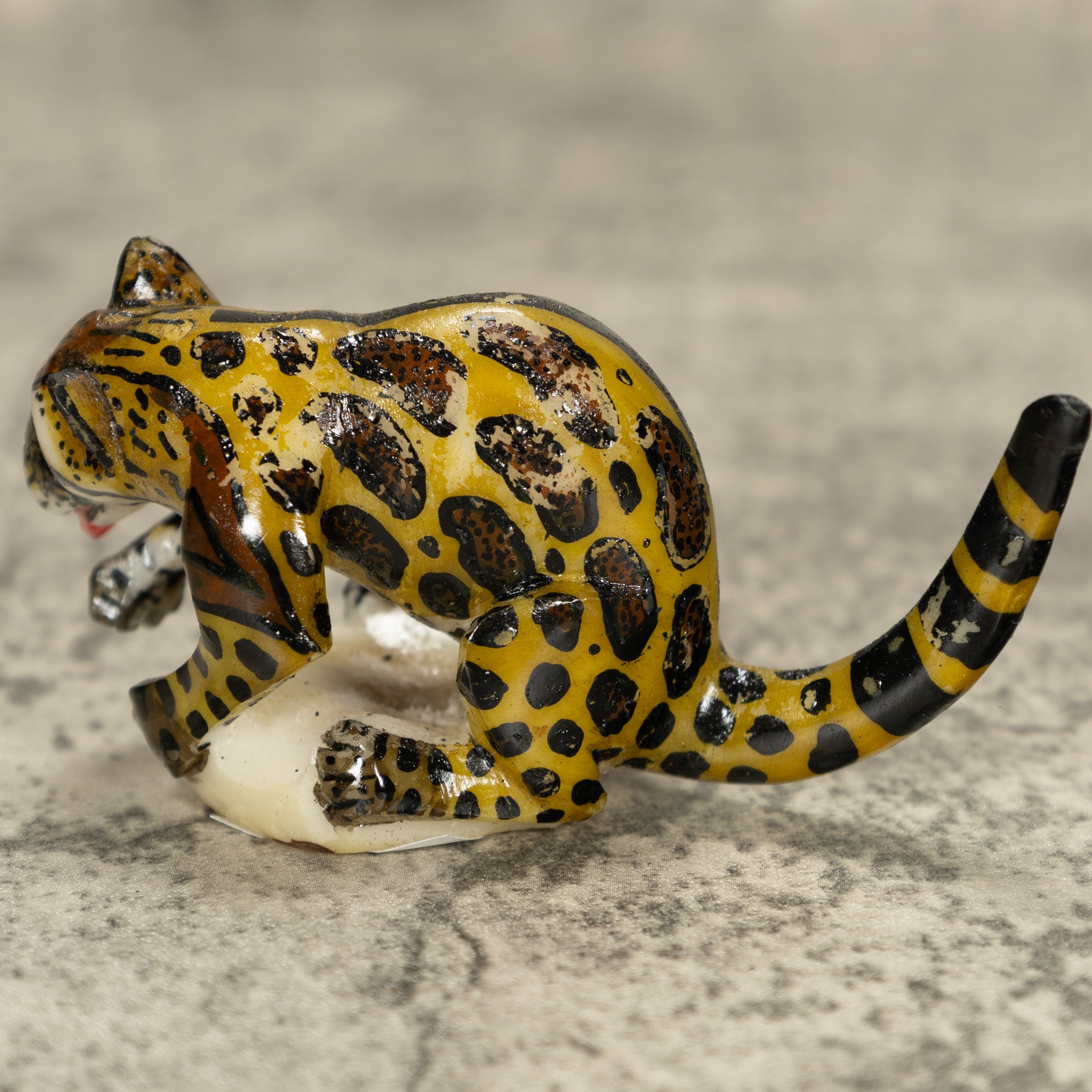 Jaguar Cat Tagua Nut Carving
