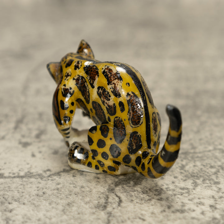 Jaguar Cat Tagua Nut Carving
