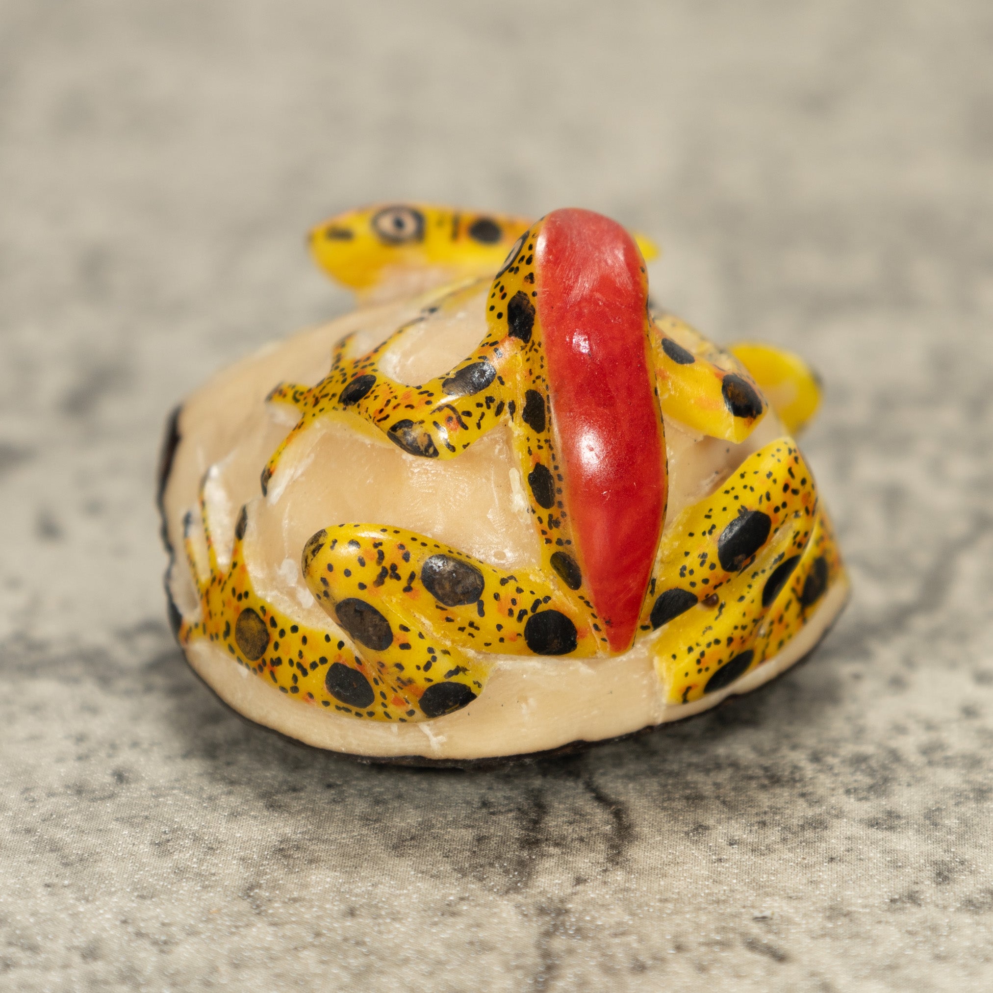 Two Poison Dart Frog Tagua Nut Carving