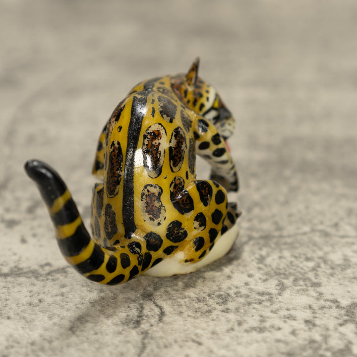 Jaguar Cat Tagua Nut Carving