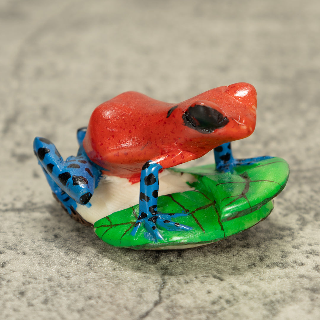 Red And Blue Poison Dart Frog Tagua Nut Carving