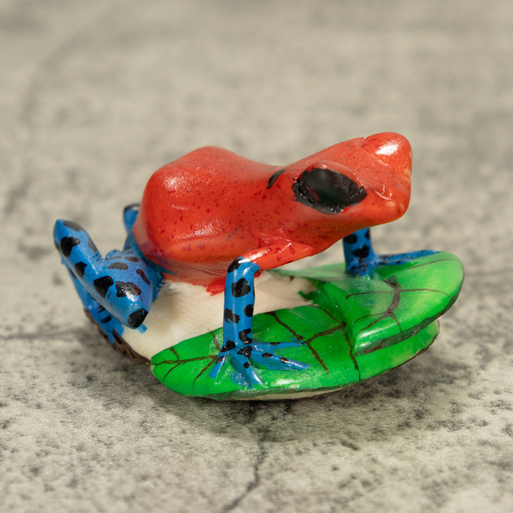 Red And Blue Poison Dart Frog Tagua Nut Carving