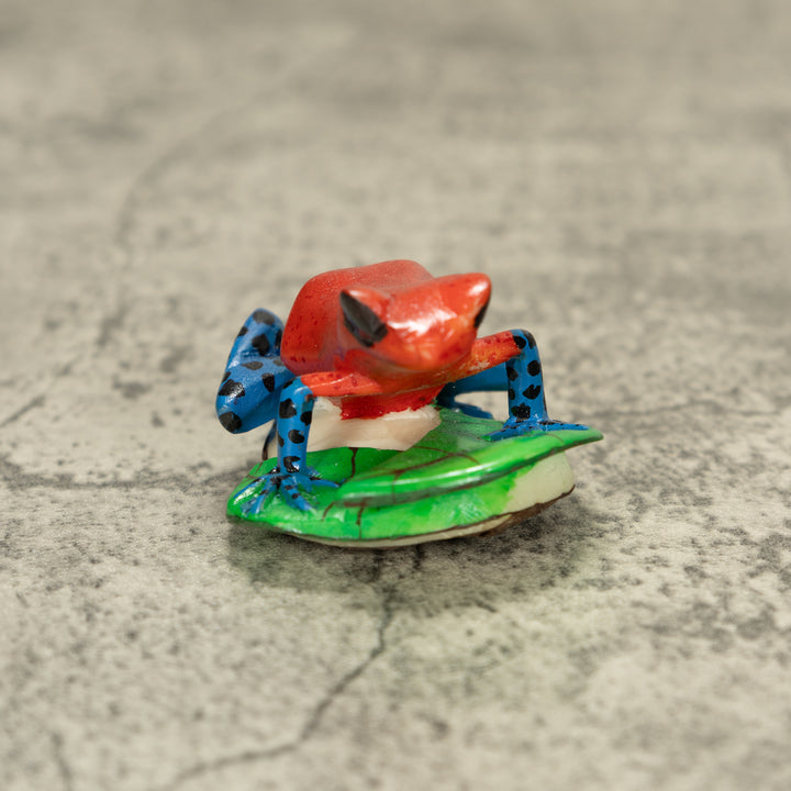 Red And Blue Poison Dart Frog Tagua Nut Carving
