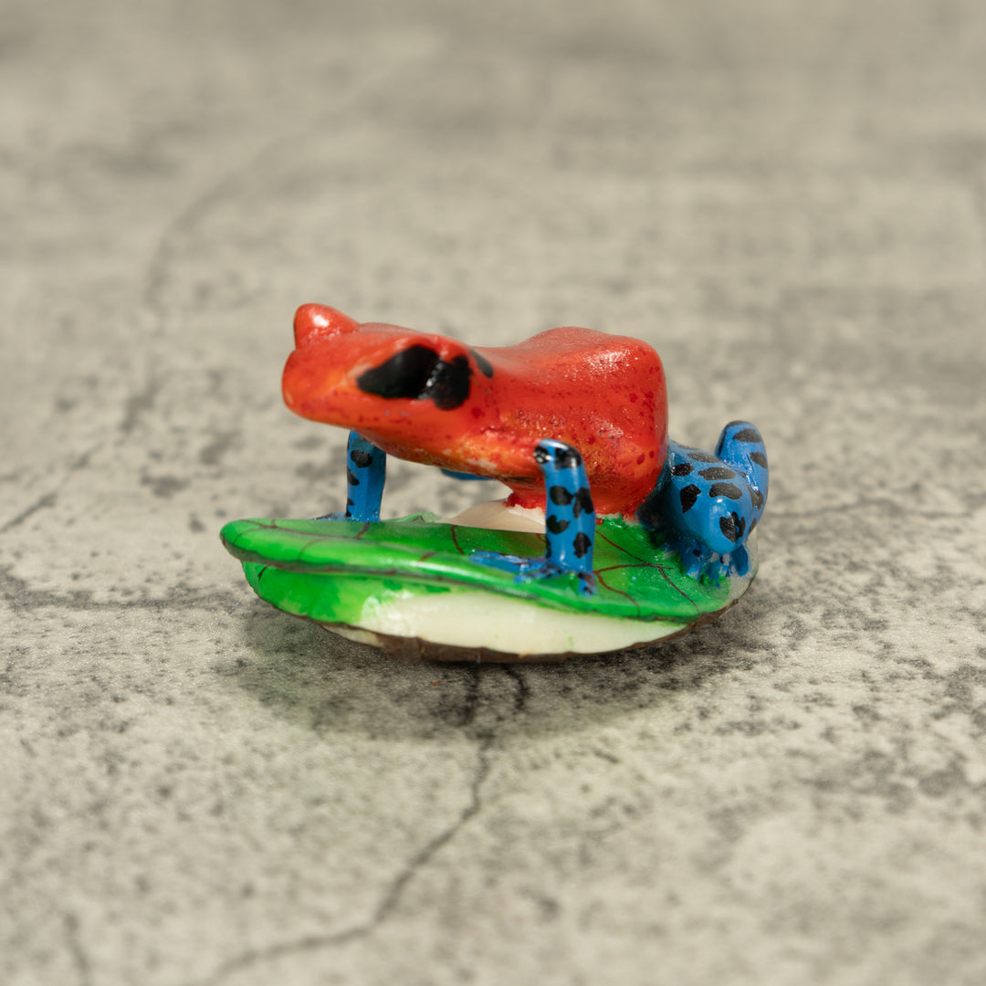 Red And Blue Poison Dart Frog Tagua Nut Carving